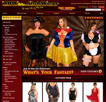 BBW Clubwear - Ecommerce Website Design