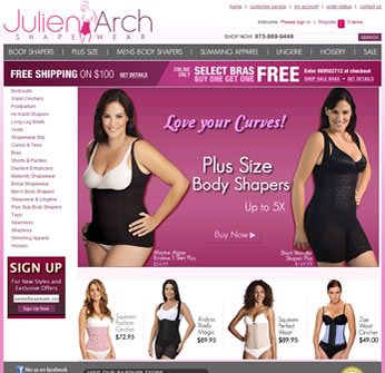 Julien Arch Shapewear - Ecommerce Website Design